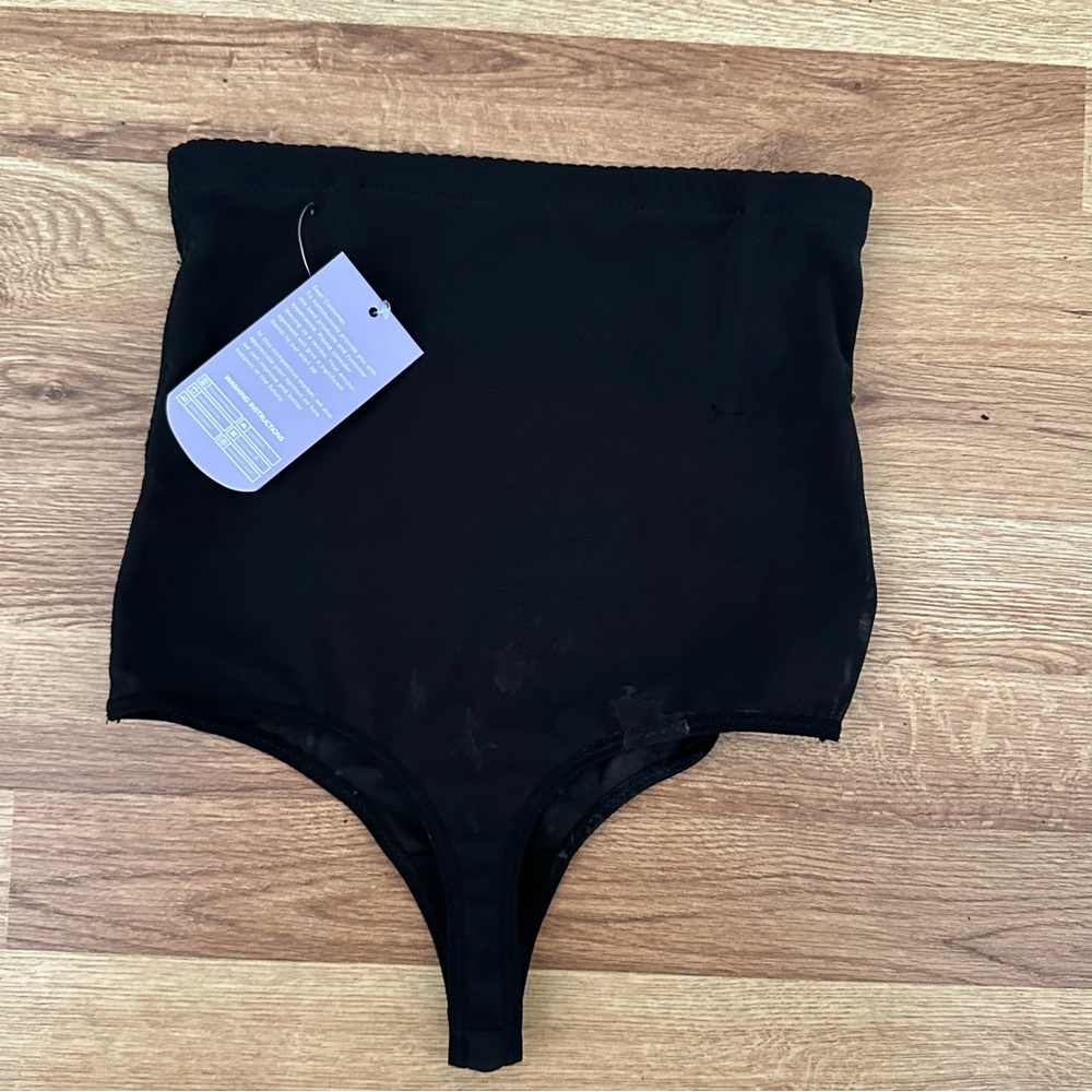 Esa Liang Women’s High Waisted Thong Tummy Control Shapewear Black Size M NWT